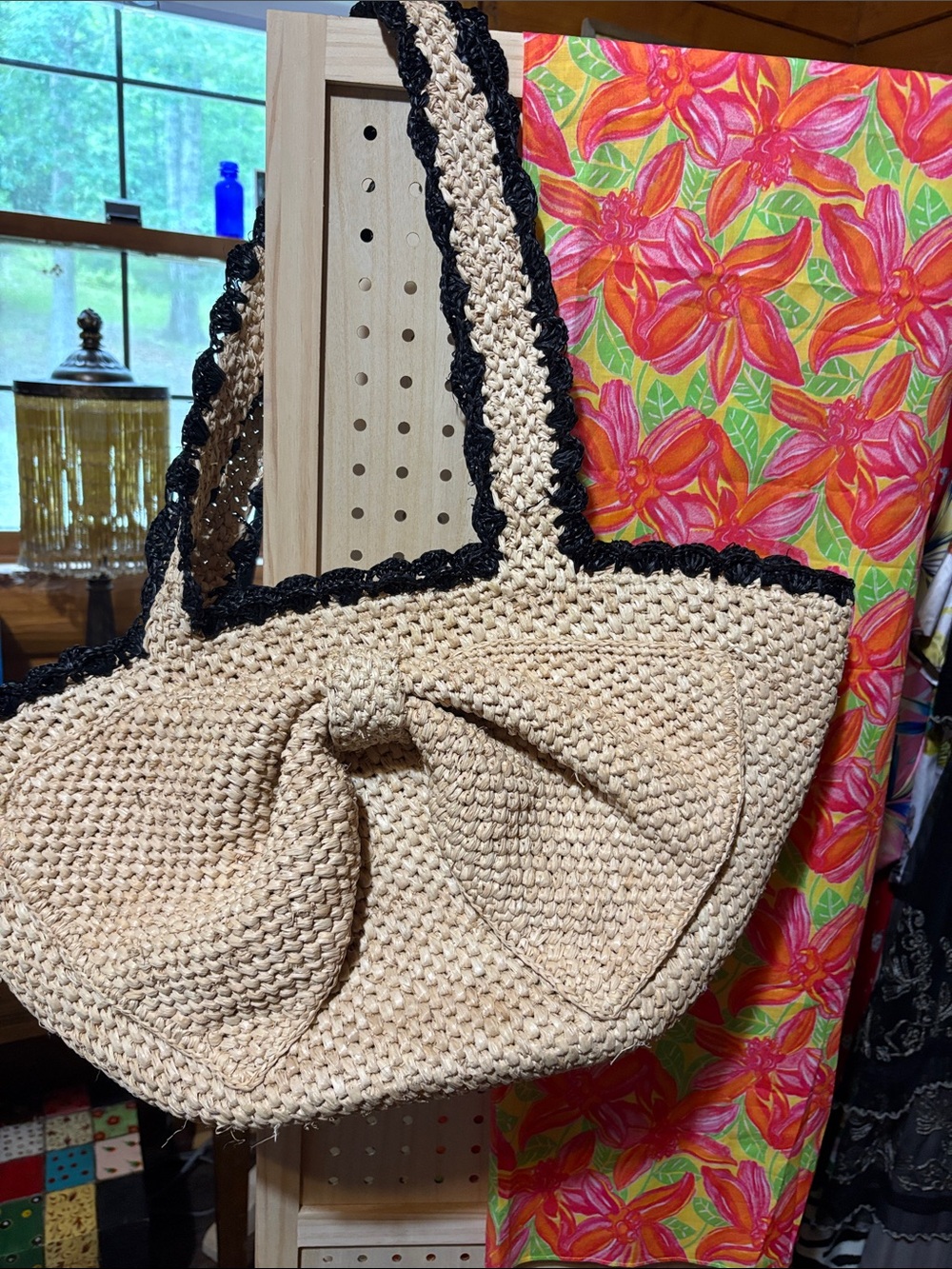 Kate Spade NY Raffia Bow Tote Bag